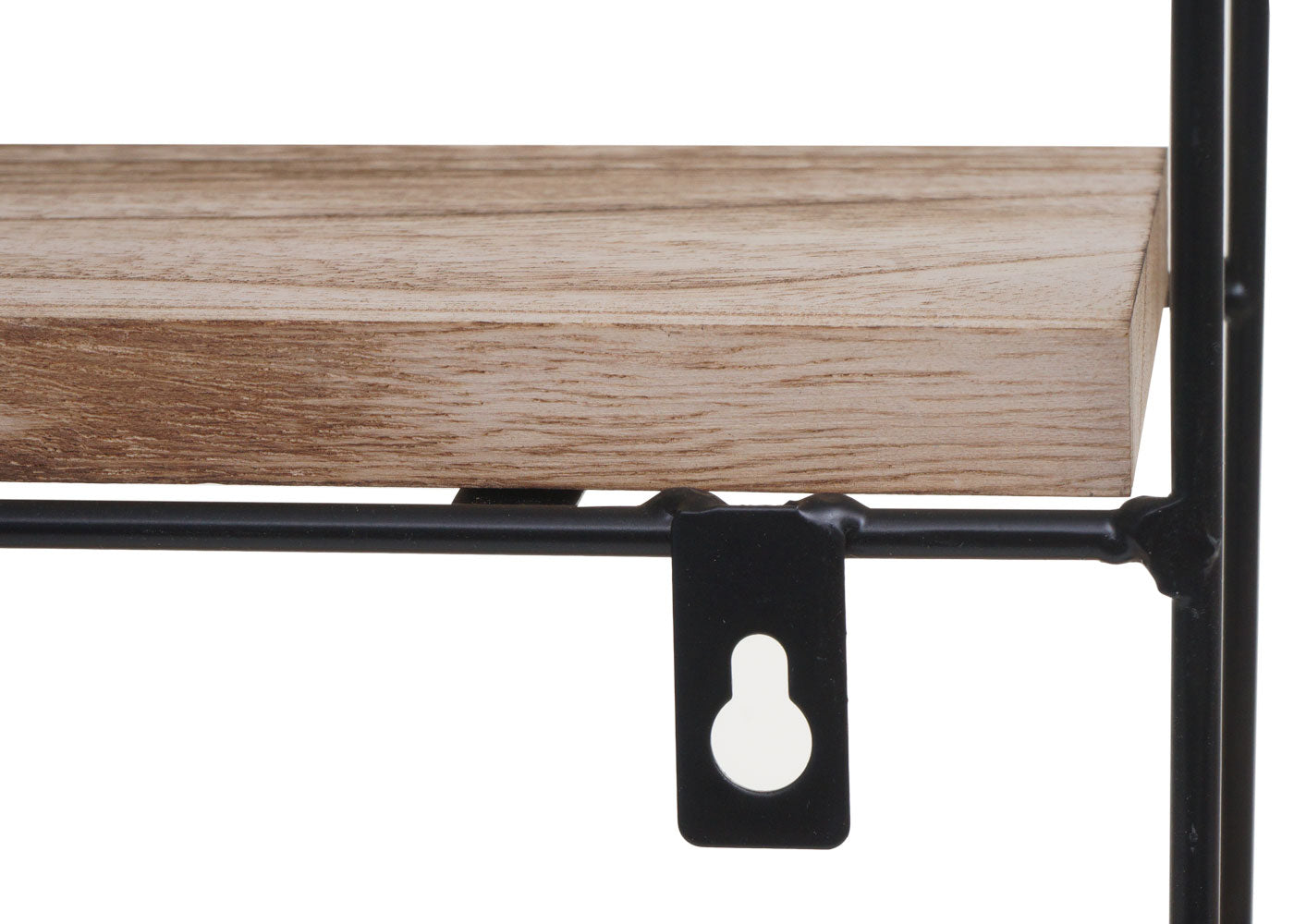 Wandplank MCW-K76, Hangende plank Zwevende plank, 4 planken Metalen massief hout Industrieel 45x45x11cm ~ natuur