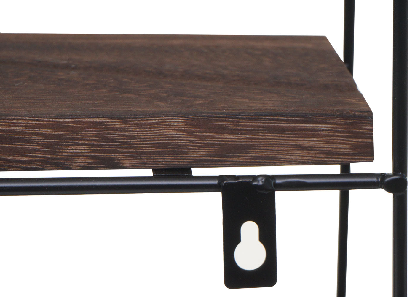 Wandplank MCW-K76, Hangende plank Zwevende plank, 4 planken Metalen massief hout Industrieel 45x45x11cm ~ donkerbruin