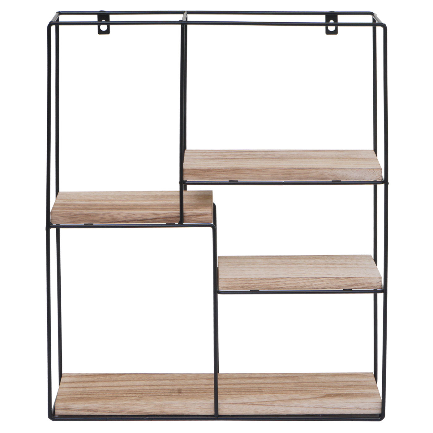 Wandplank MCW-K76, Hangende plank Zwevende plank, 4 planken Metalen massief hout Industrieel 51x40x11cm ~ natuur