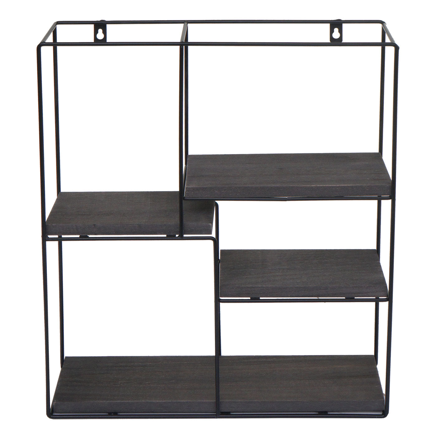 Wandplank MCW-K76, Hangende plank Zwevende plank, 4 planken Metalen massief hout Industrieel 51x40x11cm ~ donkergrijs