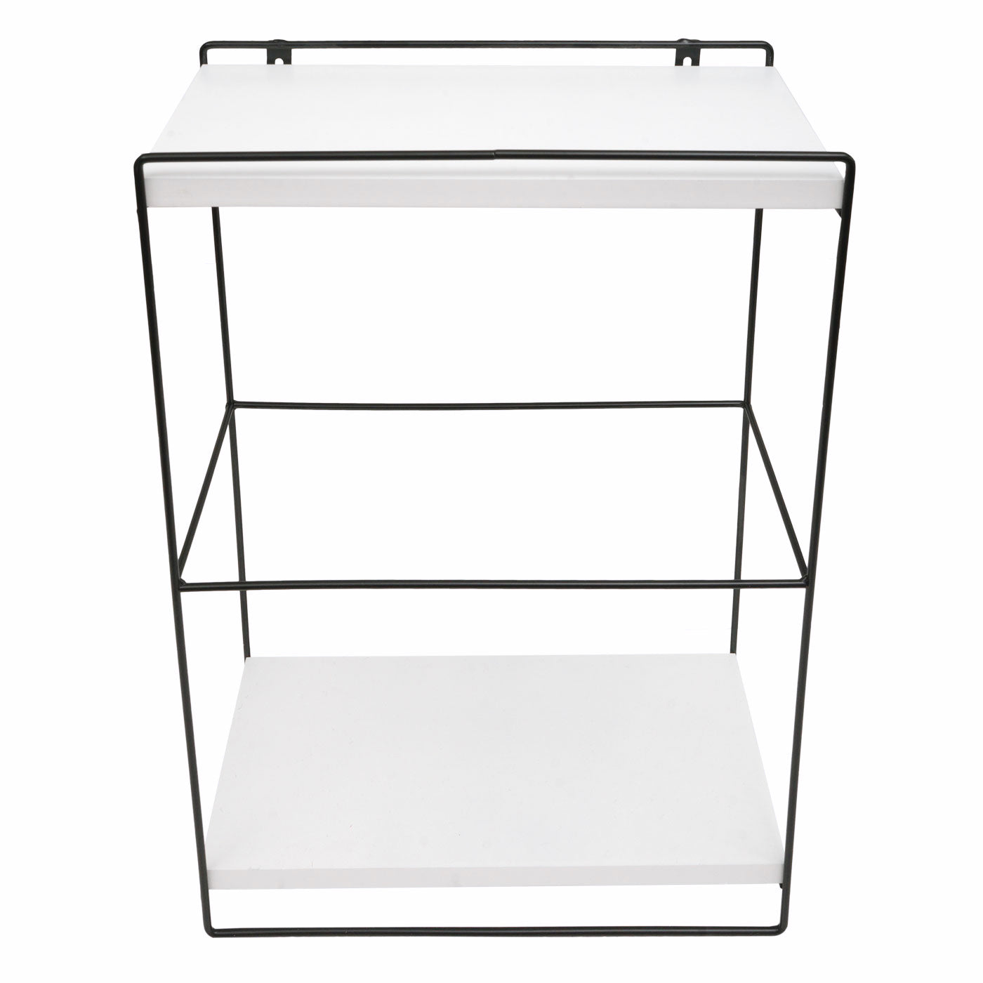 Wandplank MCW-K77, hangplank Keukenplank, massief hout metaal Industrieel 2 planken 50x35x17cm ~ wit