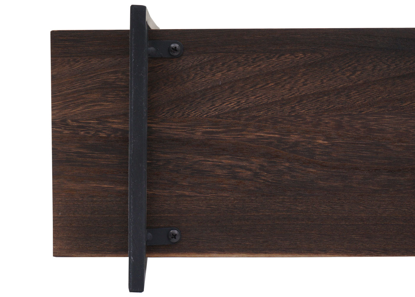 Wandplank MCW-K78, hangende plank, zwevende plank, 3 planken massief hout industrieel 60x60x18cm ~ donkerbruin, metaal zwart