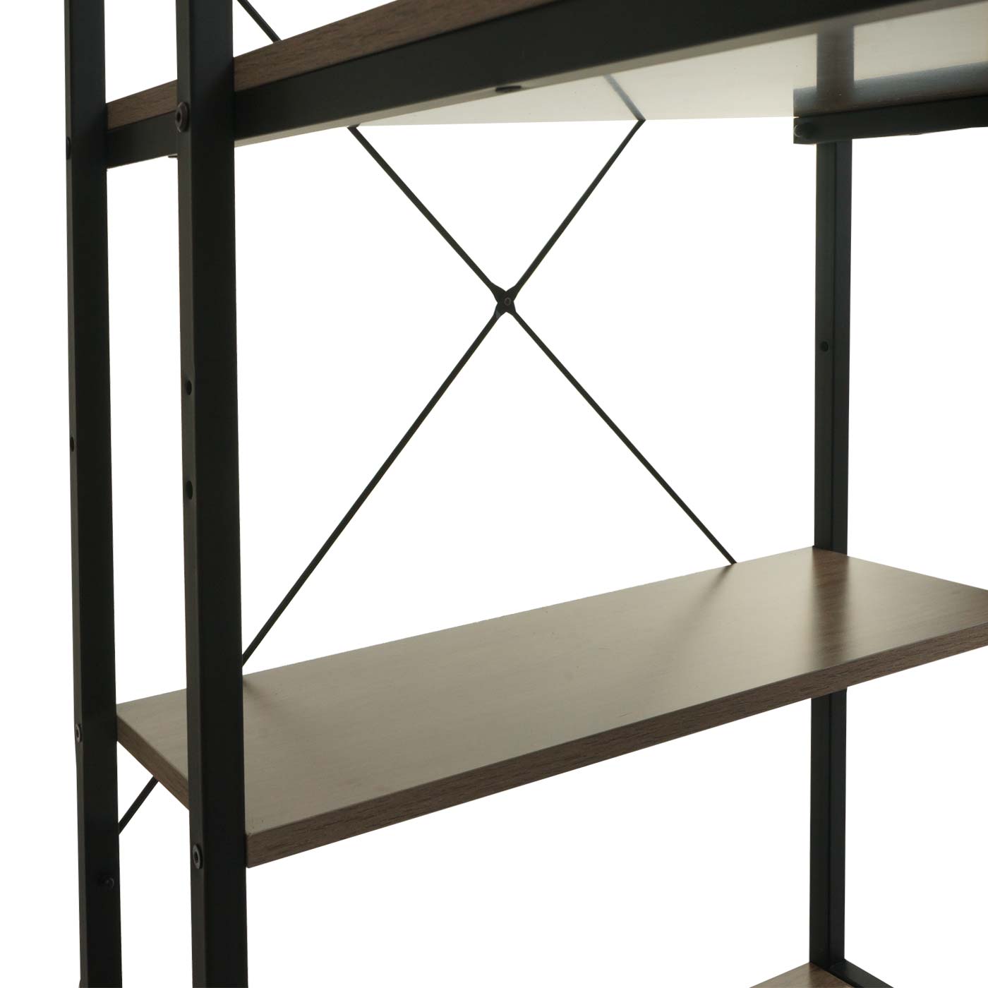 Bureau met legplank MCW-K81, laptoptafel bureau werktafel, 100x60cm metaal MDF ~ grijsbruin