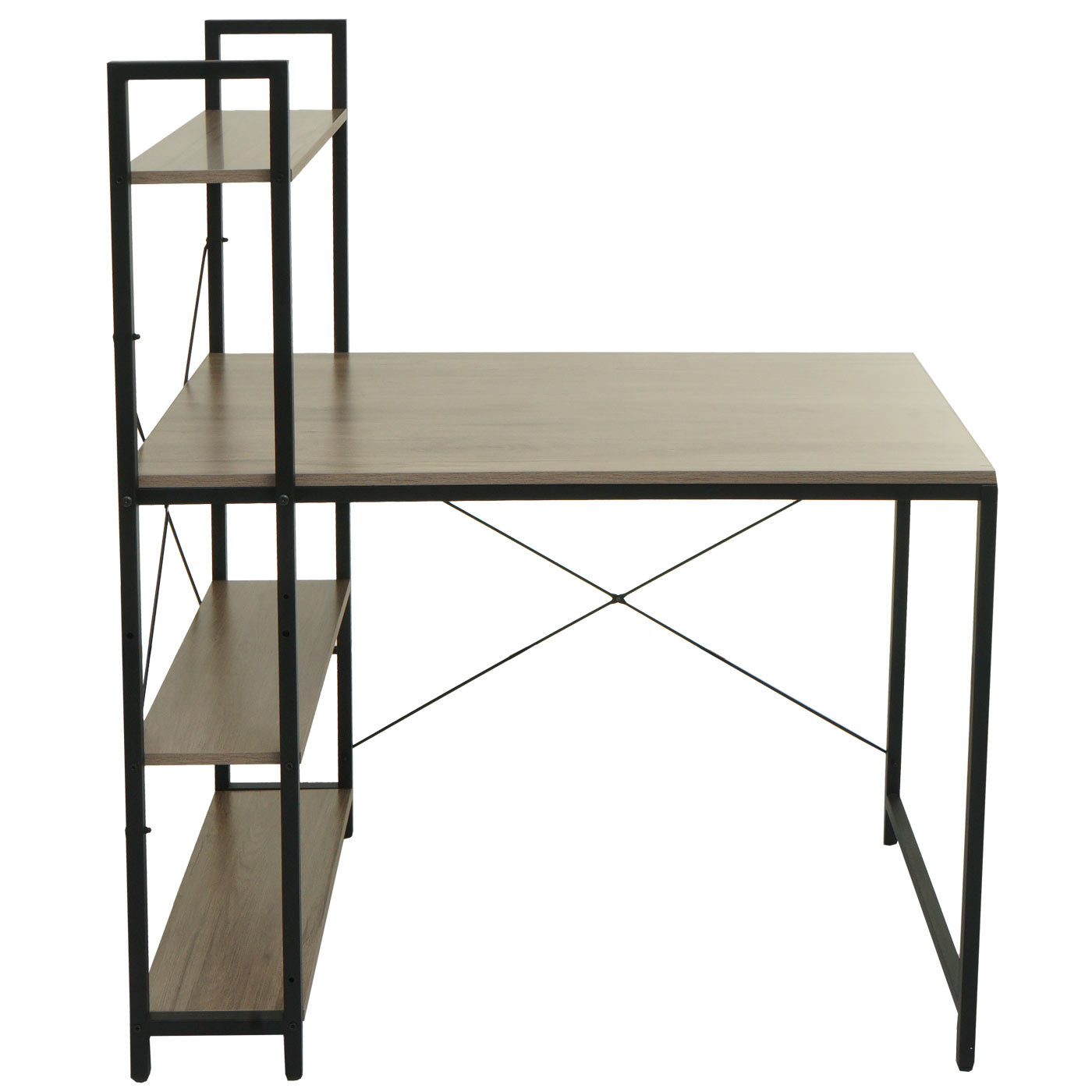 Bureau met legplank MCW-K81, laptoptafel bureau werktafel, 100x60cm metaal MDF ~ grijsbruin