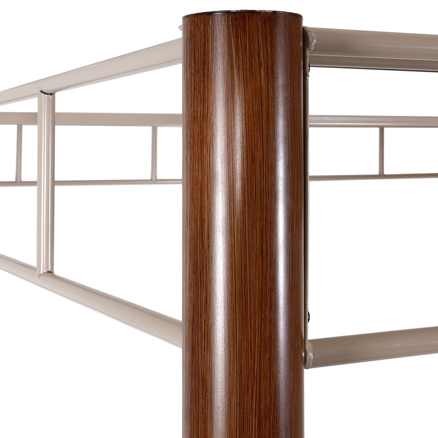 Pergola MCW-L42, tuinpaviljoen terrasoverkapping, stevig 7cm metalen frame 3x3m bamboe look ~ crème-wit
