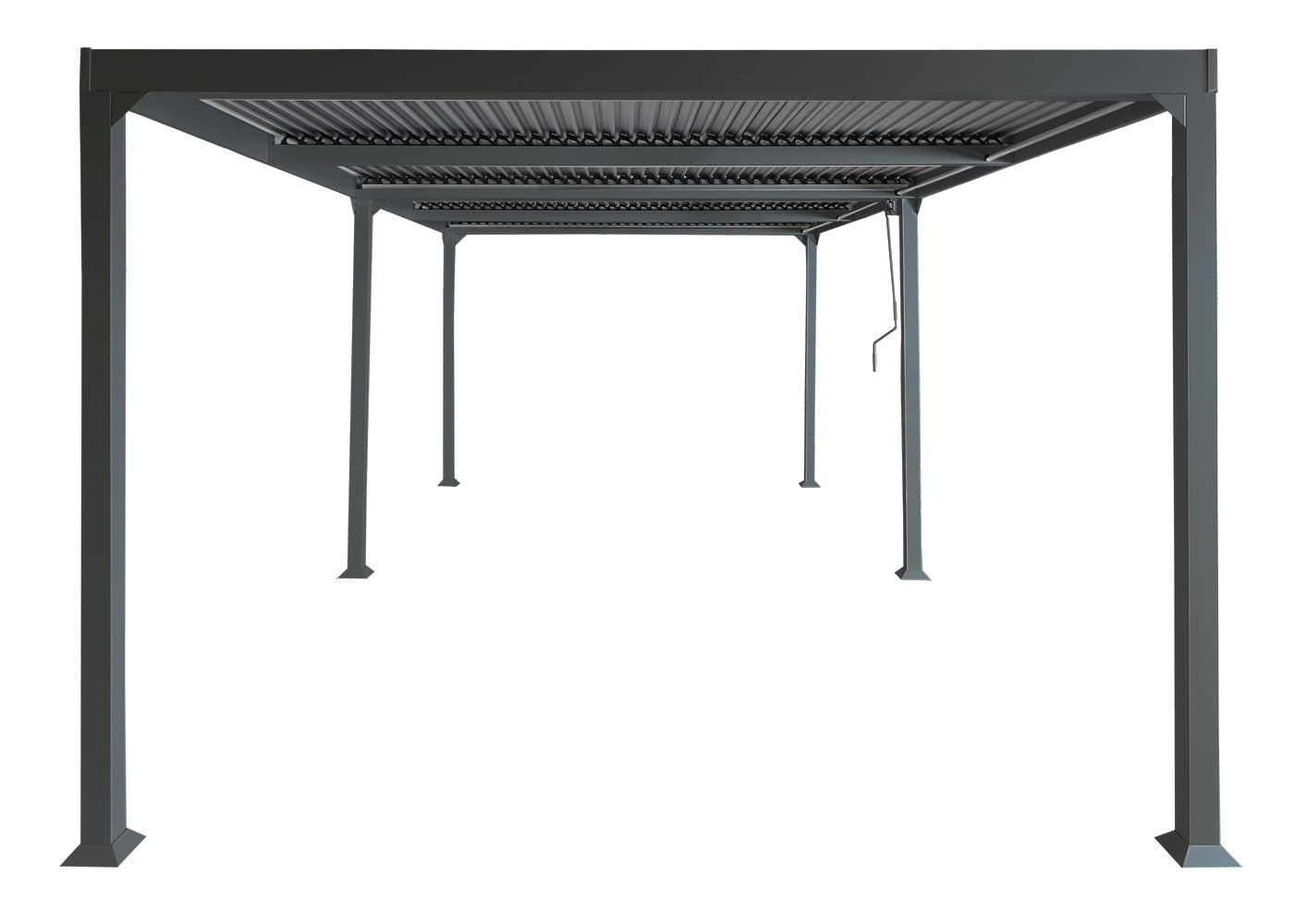 Aluminium pergola MCW-L41, lamellen paviljoen terrasoverkapping, stevig 8cm metalen frame 3x6m ~ antraciet