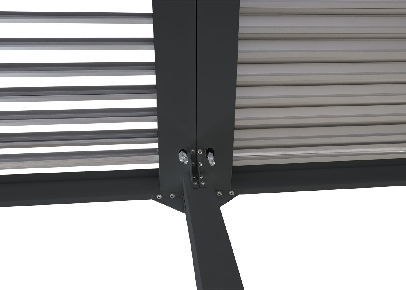 Aluminium pergola MCW-L41, lamellen paviljoen terrasoverkapping, stevig 8cm metalen frame 3x6m ~ antraciet