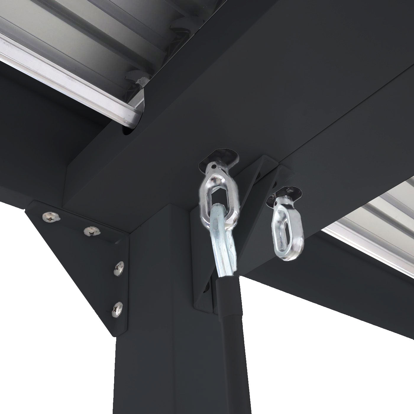 Aluminium pergola MCW-L41, lamellen paviljoen terrasoverkapping, stevig 8cm metalen frame 3x6m ~ antraciet
