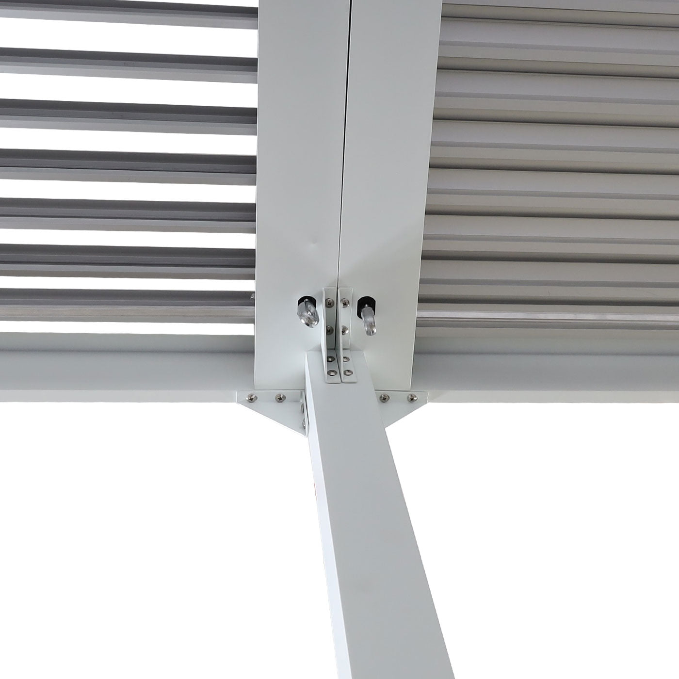 Aluminium pergola MCW-L41 met 3x zijwand, lamellenpaviljoen, stevig 8cm metalen frame 3x6m ~ wit