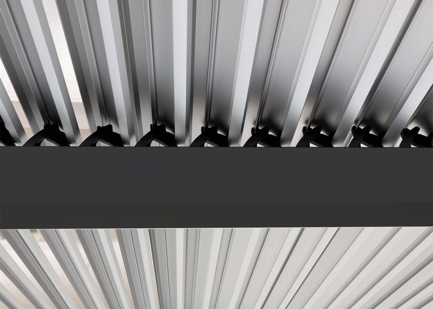 Aluminium pergola MCW-L41, lamellen paviljoen terrasoverkapping, stevig 8cm metalen frame 3x3,7m ~ antraciet