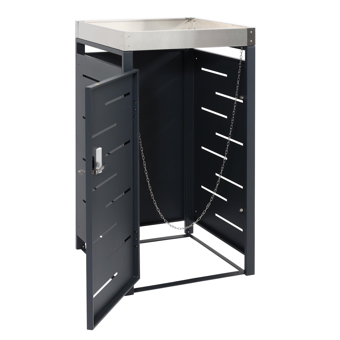 1 Bak deksel MCW-H40b, bak, plantenbak roestvrij staal-metaal combinatie 24kg 110x60x62cm uitbreidbaar