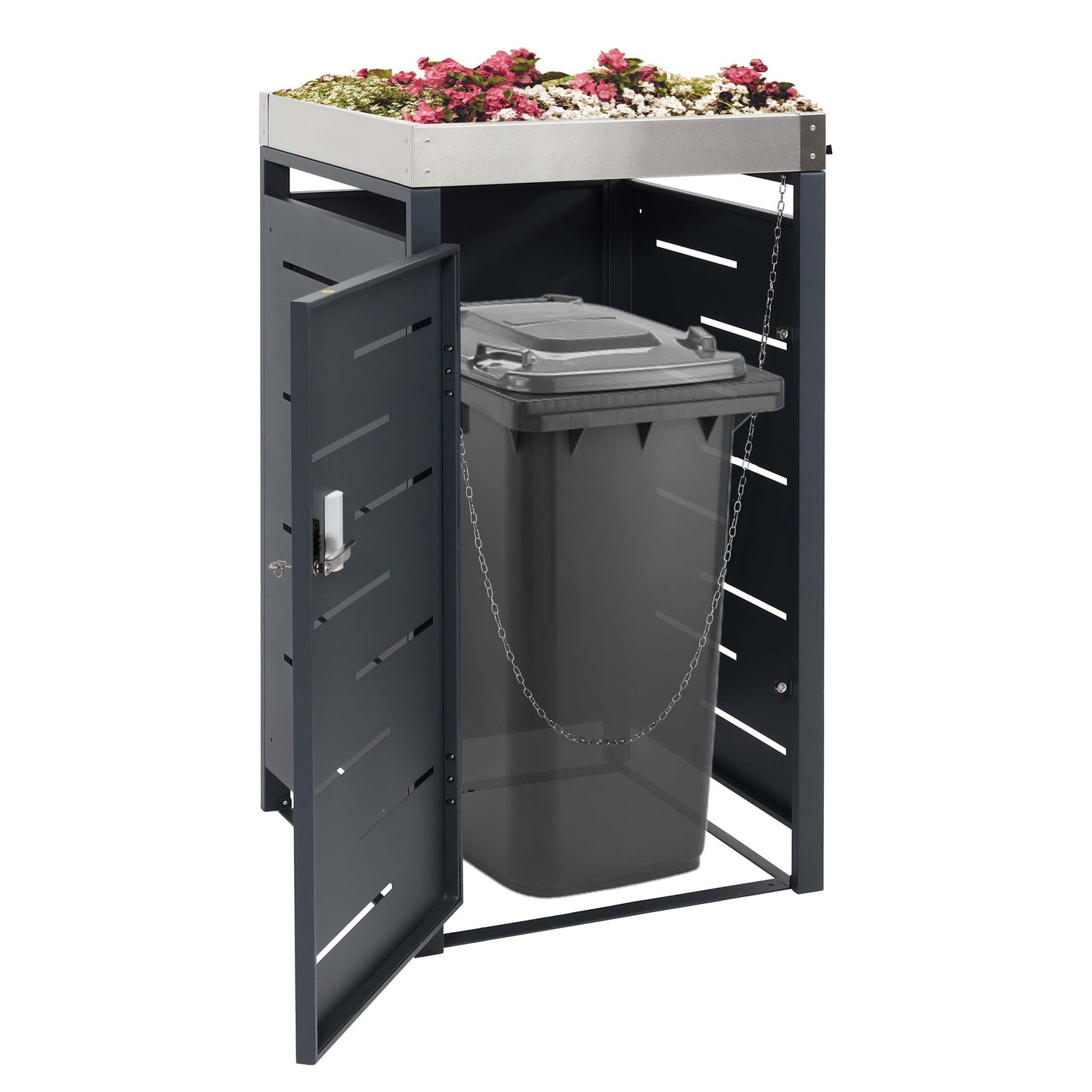 1 Bak deksel MCW-H40b, bak, plantenbak roestvrij staal-metaal combinatie 24kg 110x60x62cm uitbreidbaar
