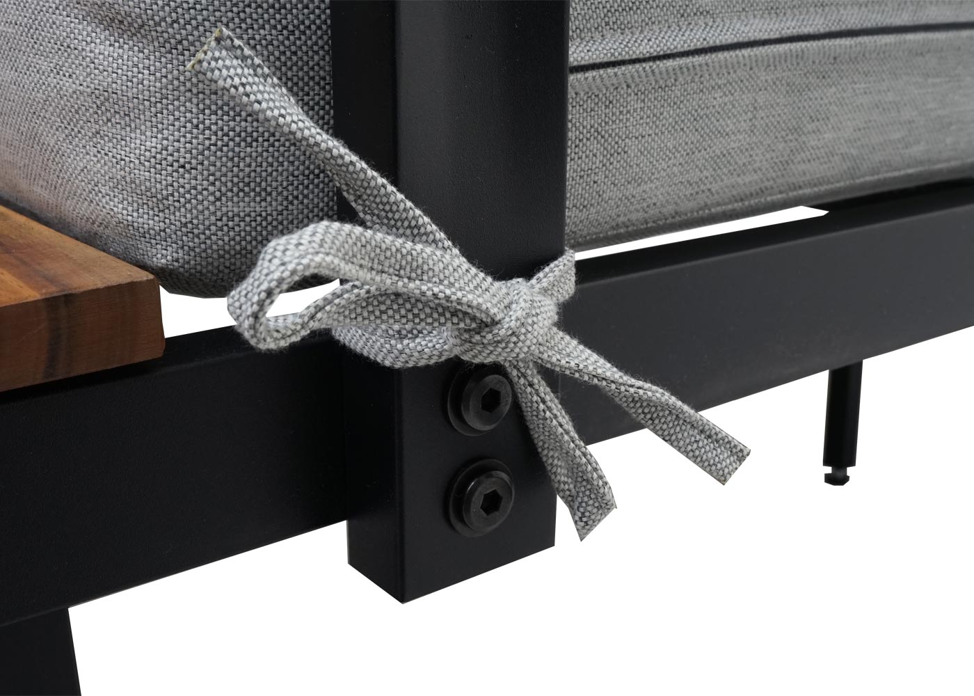 Tuinset MCW-L27, bankstel loungeset, spun poly aluminium acaciahout MVG-gecertificeerd ~ lichtgrijs