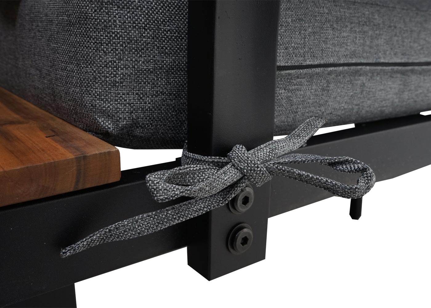 Tuinset MCW-L27, bankstel loungeset, gesponnen poly aluminium acaciahout MVG-gecertificeerd ~ donkergrijs