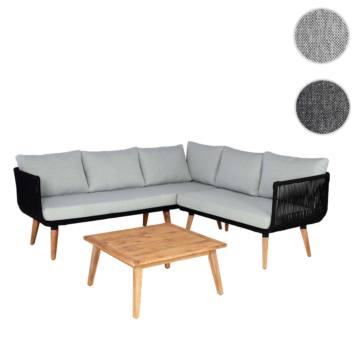 Tuinset MCW-L30, bankstel loungeset, acaciahout MVG-gecertificeerd ~ bekleding lichtgrijs