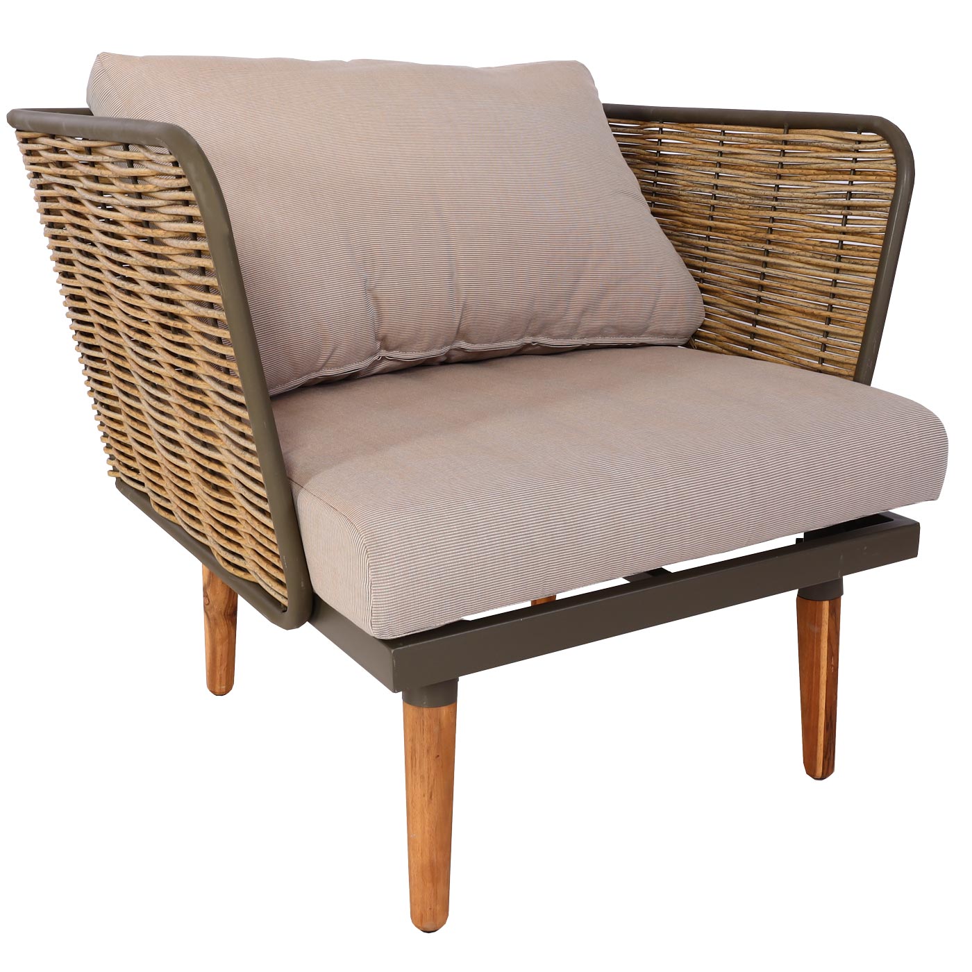 Tuinset MCW-L31, loungeset bank buiten, spun poly metaal poly rotan MVG-gecertificeerd ~ beige-bruin