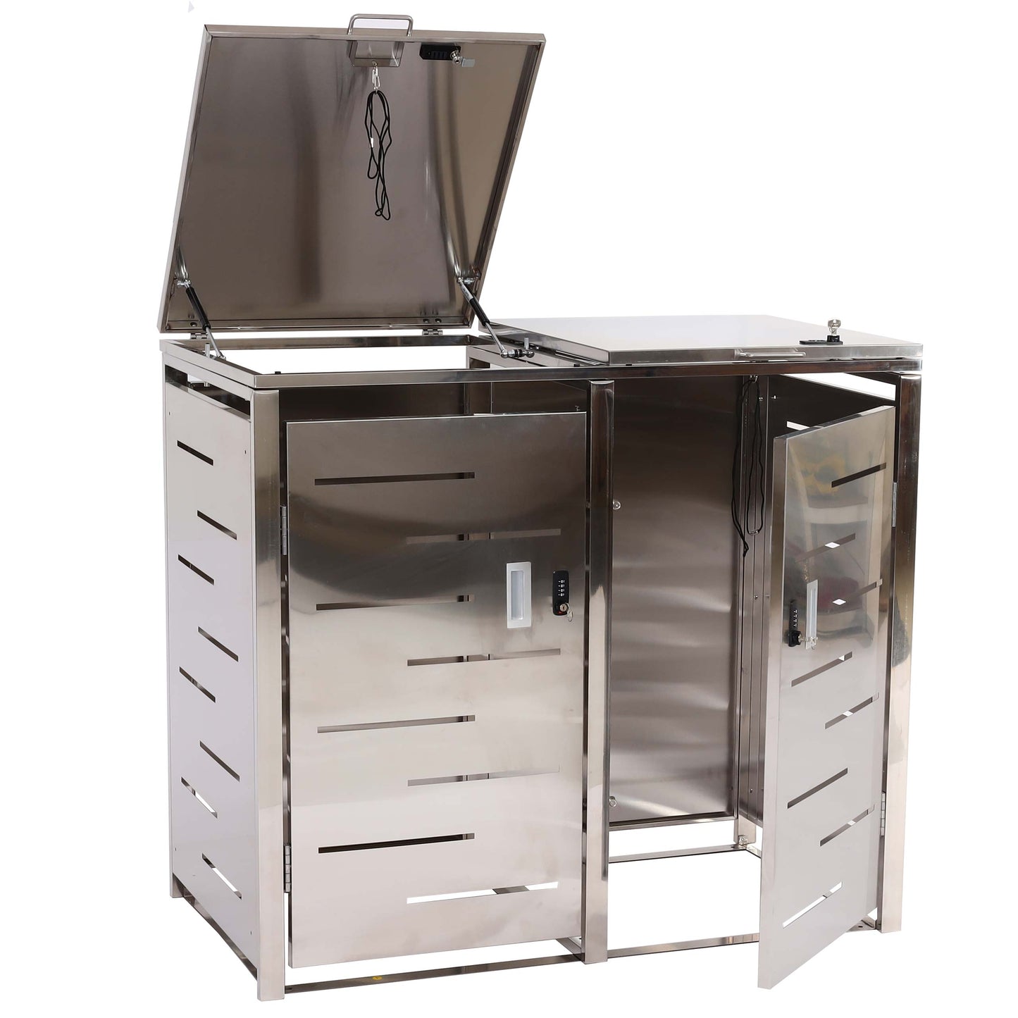2-bakken stofbakdeksel MCW-E83, stofbakdeksel, uitschuifbaar 103x115x63cm ~ roestvrij staal 38kg