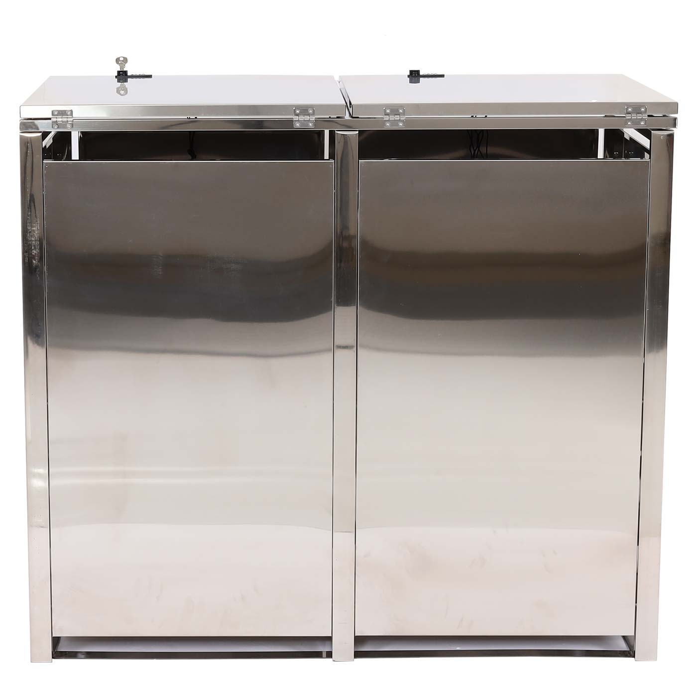 2-bakken stofbakdeksel MCW-E83, stofbakdeksel, uitschuifbaar 103x115x63cm ~ roestvrij staal 38kg