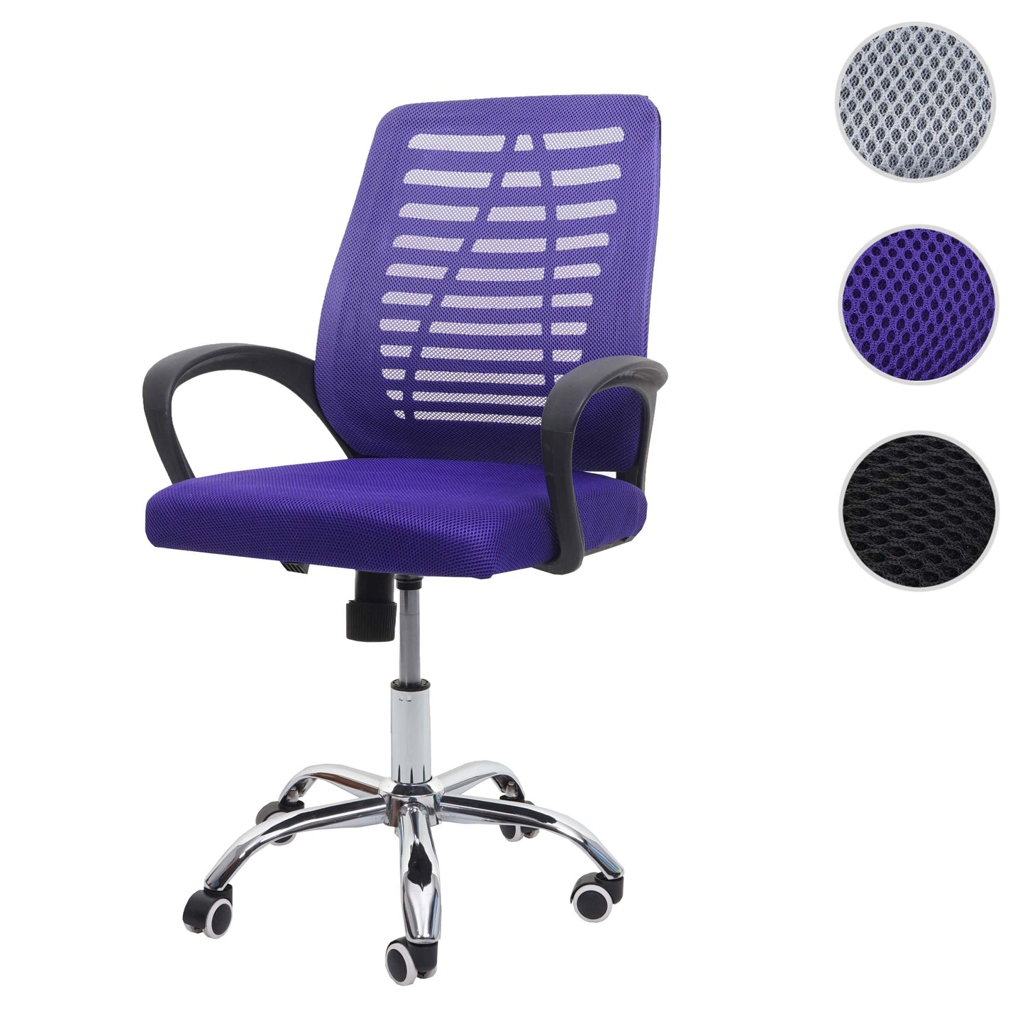 Bureaustoel MCW-L44, bureaustoel computerstoel, ergonomische rugleuning, netbespanning stof/textiel ~ paars