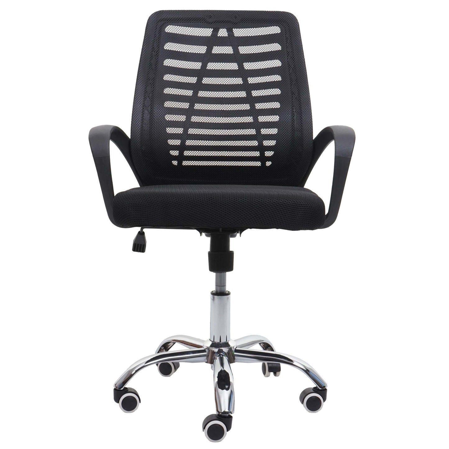 Bureaustoel MCW-L44, bureaustoel computerstoel, ergonomische rugleuning, netbespanning stof/textiel ~ zwart