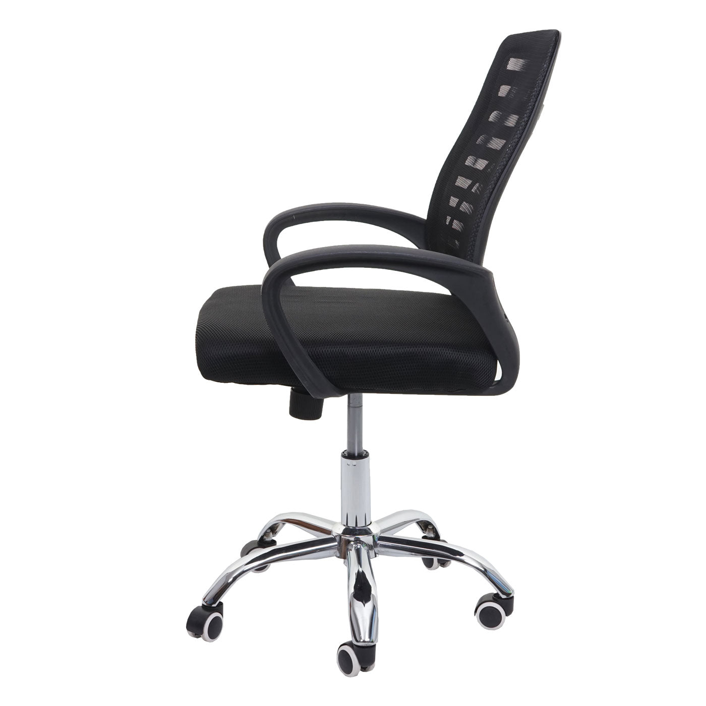 Bureaustoel MCW-L44, bureaustoel computerstoel, ergonomische rugleuning, netbespanning stof/textiel ~ zwart