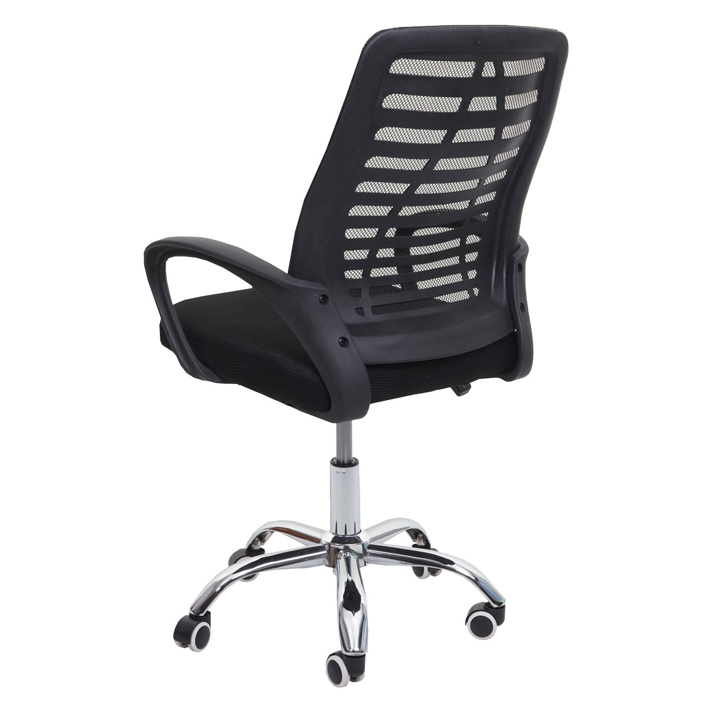 Bureaustoel MCW-L44, bureaustoel computerstoel, ergonomische rugleuning, netbespanning stof/textiel ~ zwart