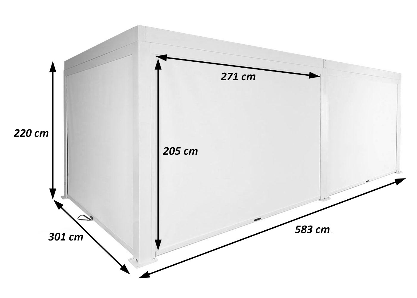 Pergola MCW-L46 met 6x zijwand, tuinpaviljoen lamellenrolgordijn, 11cm aluminium frame, stormvast 3x6m ~ antraciet