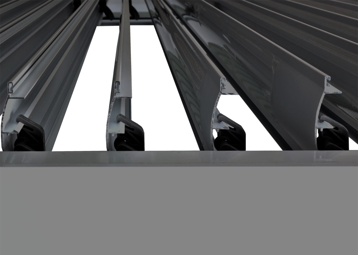 Pergola MCW-L46, tuinpaviljoen met latten, 11cm aluminium frame, stormvaste regengoot, 3x3m ~ antraciet