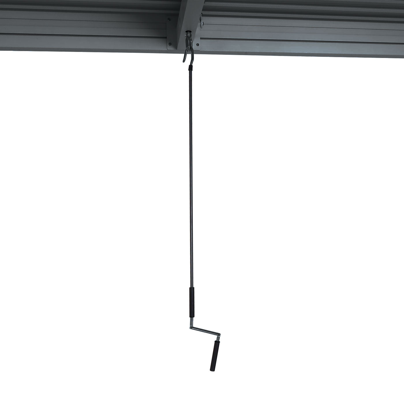 Pergola MCW-L46, tuinpaviljoen met latten, 11cm aluminium frame, stormvaste regengoot, 3x3m ~ antraciet