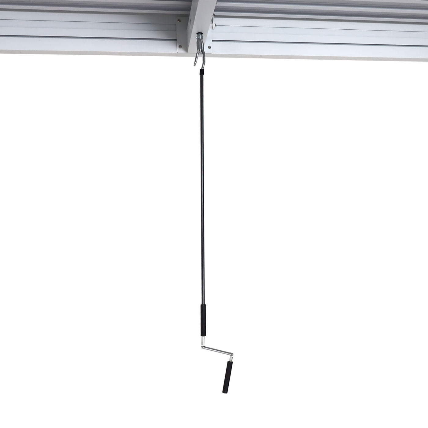 Pergola MCW-L46, tuinpaviljoen met latten, 11cm aluminium frame, stormvaste regengoot, 3x6m ~ wit