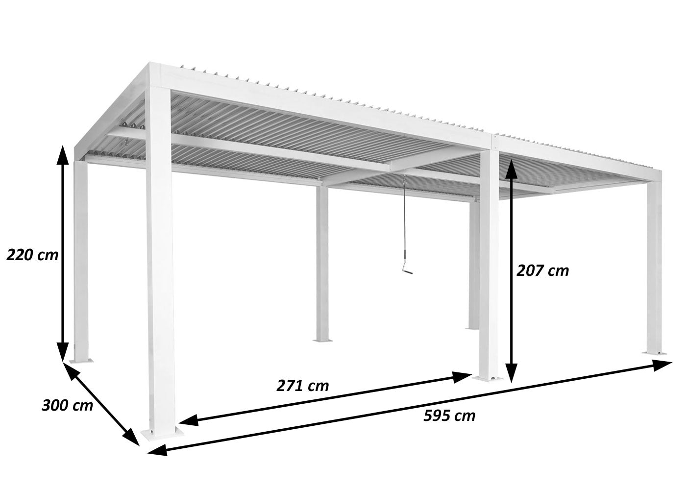 Pergola MCW-L46, tuinpaviljoen met latten, 10cm aluminium frame, stormvaste regengoot, 3x6m ~ antraciet