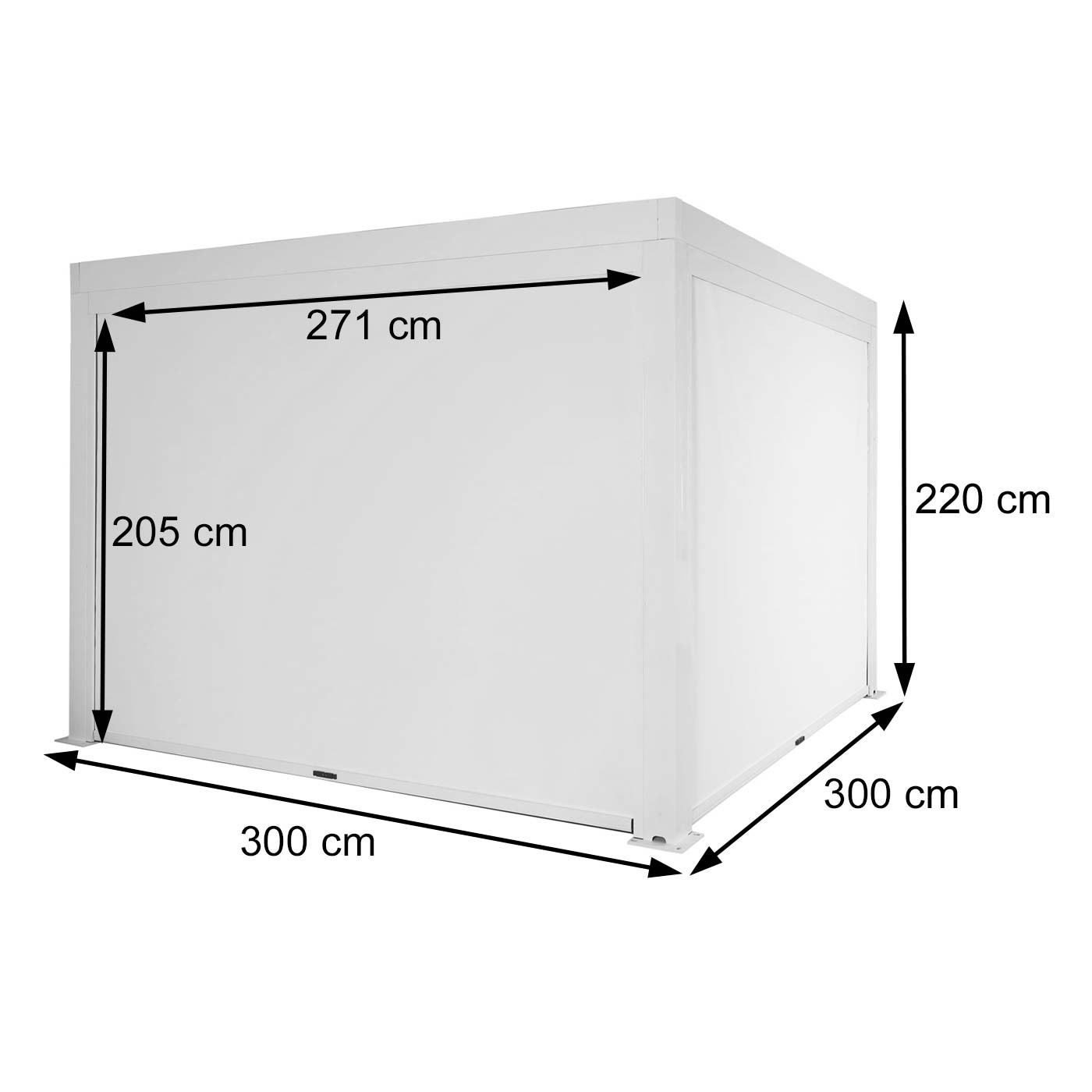 Pergola MCW-L46 met zijwand, tuinpaviljoen lamellenrolgordijn, 11cm aluminium frame, stormvast 3x3m ~ antraciet