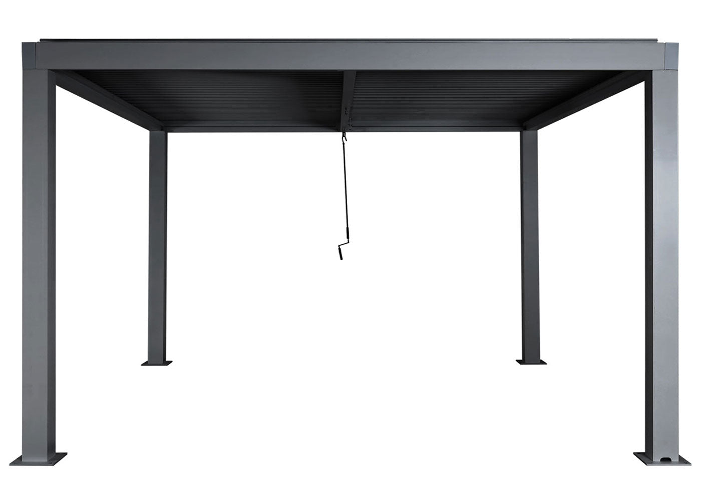 Pergola MCW-L46, tuinpaviljoen met latten, 10cm aluminium frame, stormvaste regengoot, 3x4m ~ antraciet