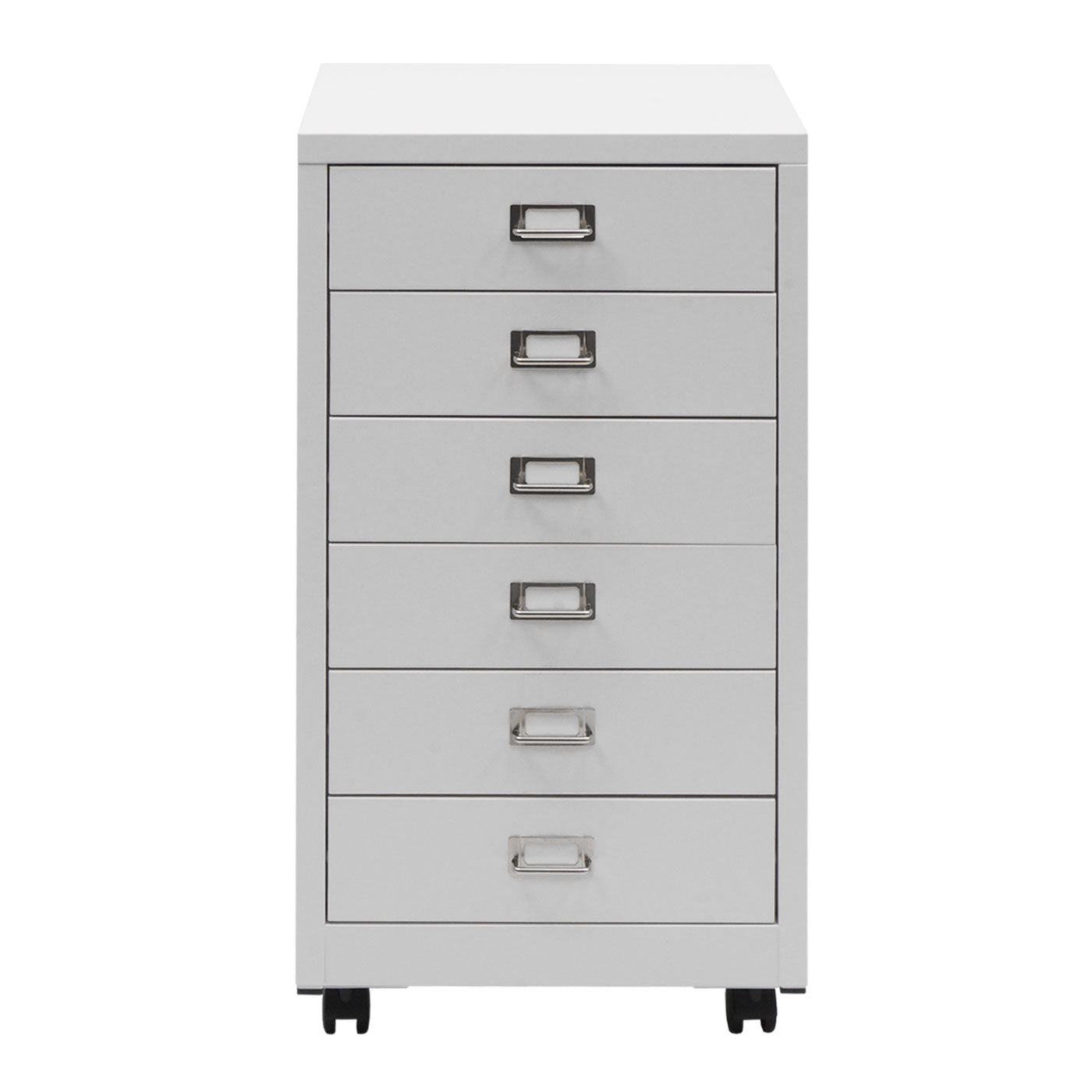 Verrijdbare ladekast MCW-L49, stalen ladekast archiefkast, metaal 75x40x41cm 6 laden ~ wit
