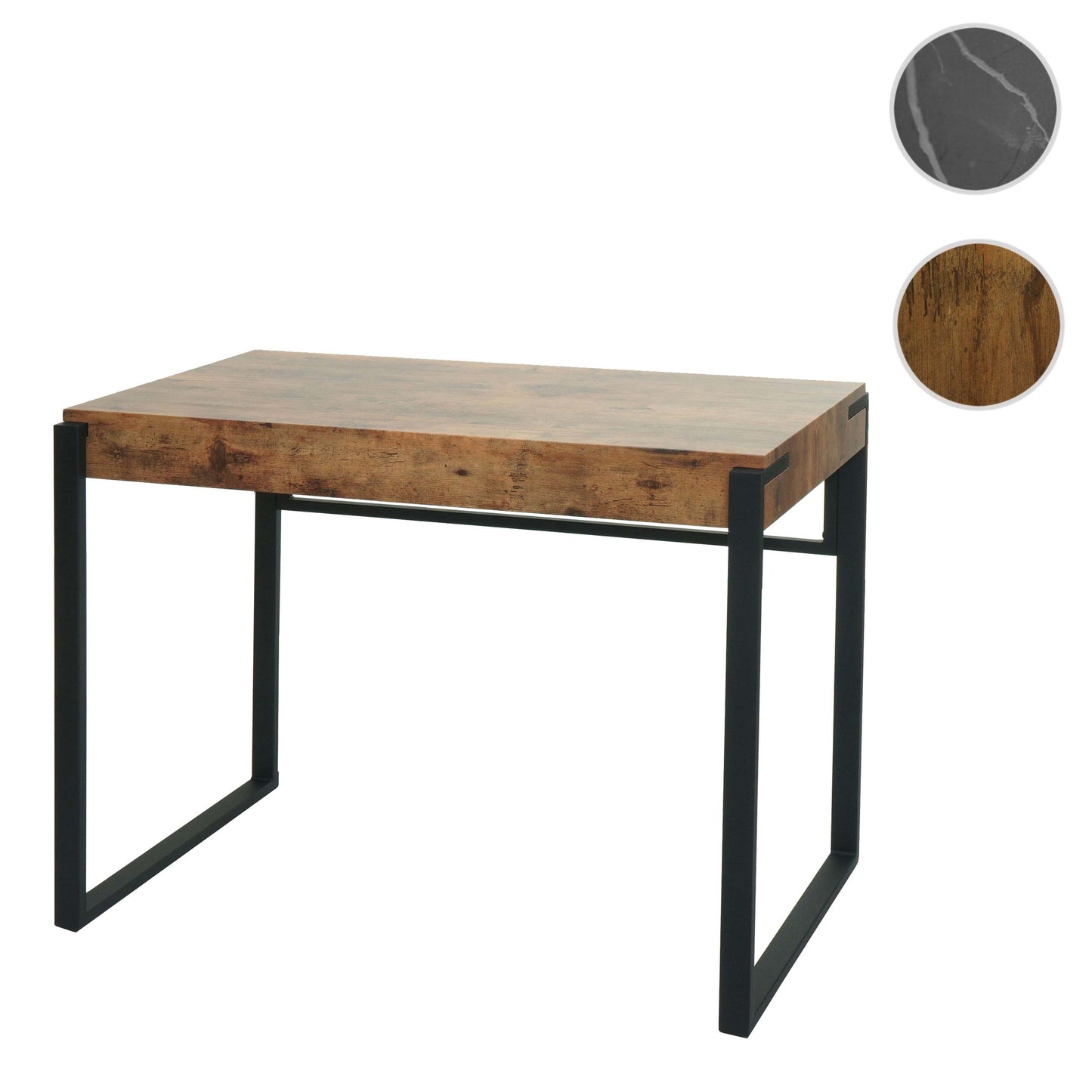Bureau MCW-L53, bureau computer bureau werkblad, metaal 100x54cm ~ donker wild eiken