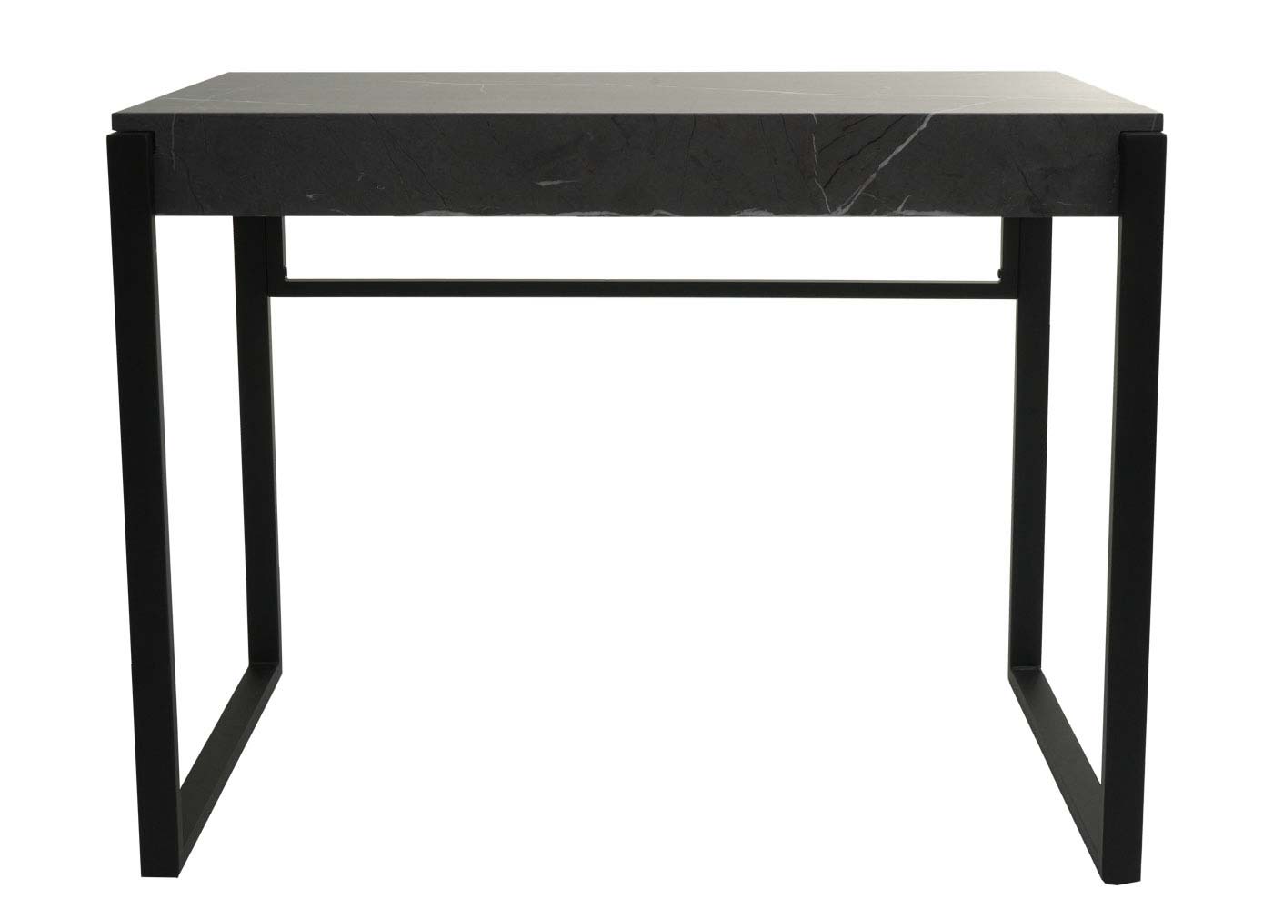 Bureau MCW-L53, bureau computer bureau werktafel, metaal 100x54cm ~ marmer look grijs