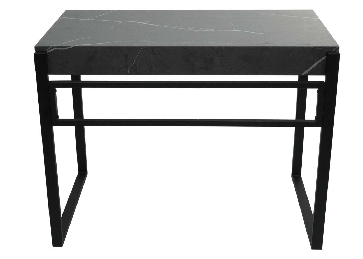 Bureau MCW-L53, bureau computer bureau werktafel, metaal 100x54cm ~ marmer look grijs