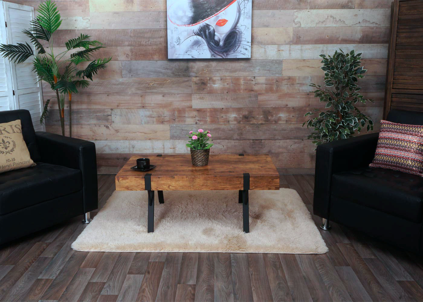 Salontafel MCW-L54, woonkamertafel bijzettafel sofatafel, metaal 43x110x60cm ~ donker wild eiken
