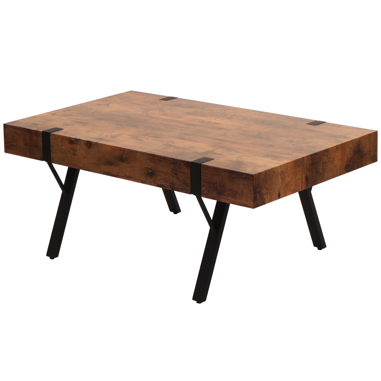 Salontafel MCW-L54, woonkamertafel bijzettafel sofatafel, metaal 43x110x60cm ~ donker wild eiken