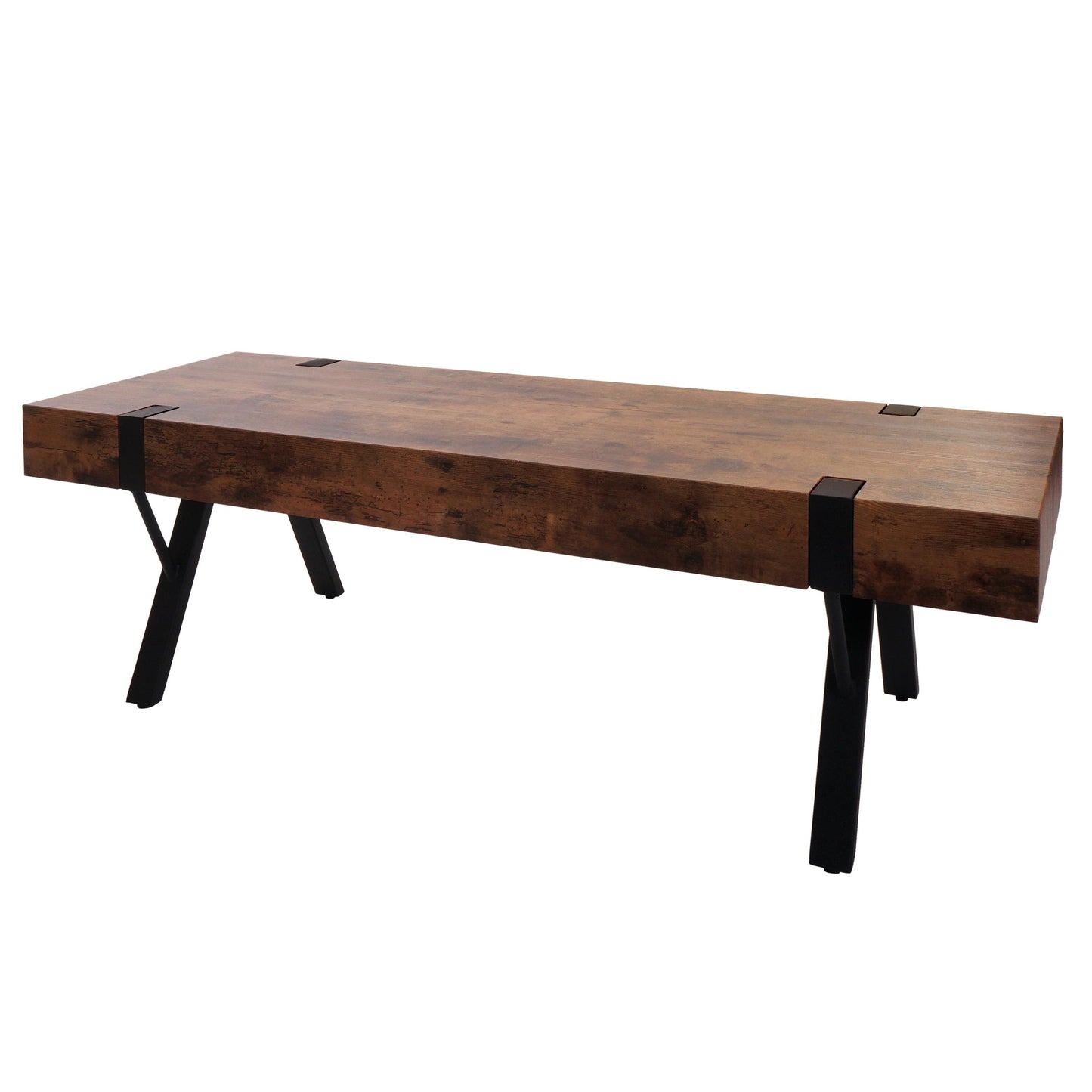 TV-rek MCW-L54, TV-tafel lowboard TV-tafel, metaal 42x120x40cm ~ donker wild eiken
