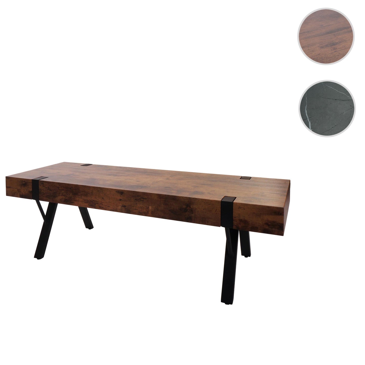 TV-rek MCW-L54, TV-tafel lowboard TV-tafel, metaal 42x120x40cm ~ donker wild eiken
