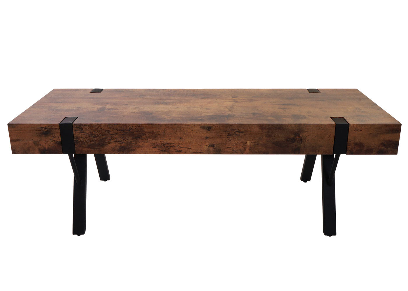 TV-rek MCW-L54, TV-tafel lowboard TV-tafel, metaal 42x120x40cm ~ donker wild eiken