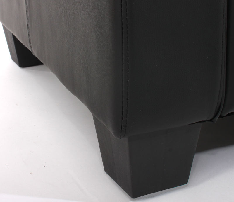 Modulaire 2-zits bank Lyon loungebank kunstleer 136cm ~ zwart
