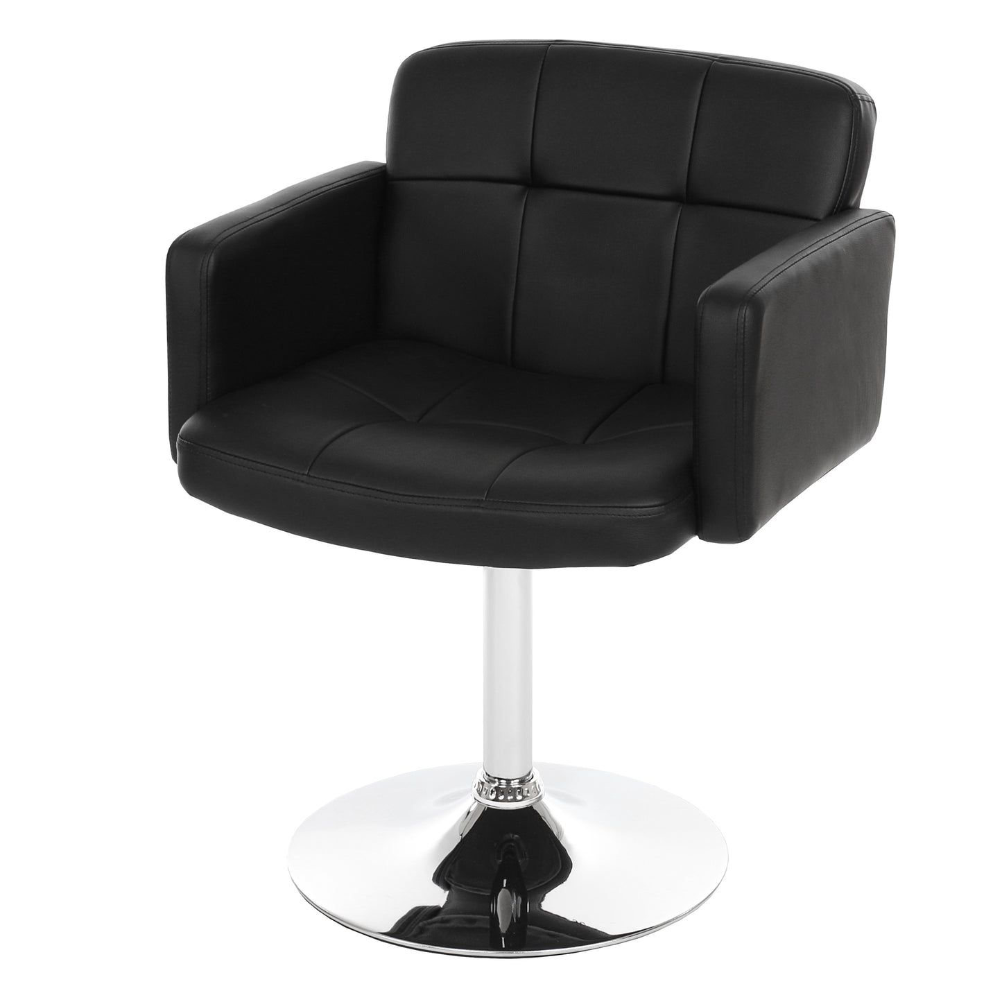 Set van 6 eetkamerstoelen Orlando, bureaustoel keuken, kunstleer chroom MVG-gecertificeerd ~ zwart