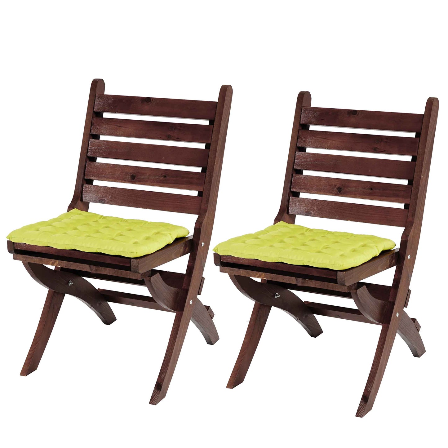 Set van 2 zitkussens Canberra, stoelkussen 43x41x3cm ~ lichtgroen