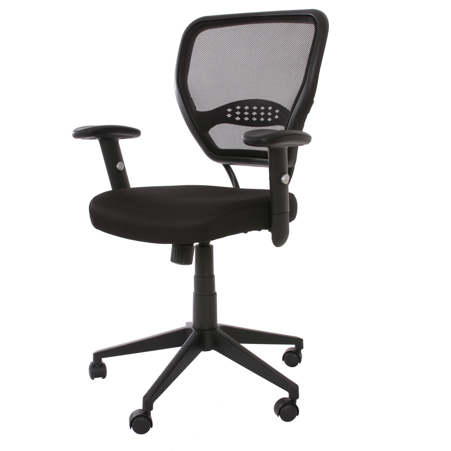Professionele bureaustoel Seattle, directiedraaistoel, 150 kg belastbaar, stof/textiel ~ zwart met armleuningen