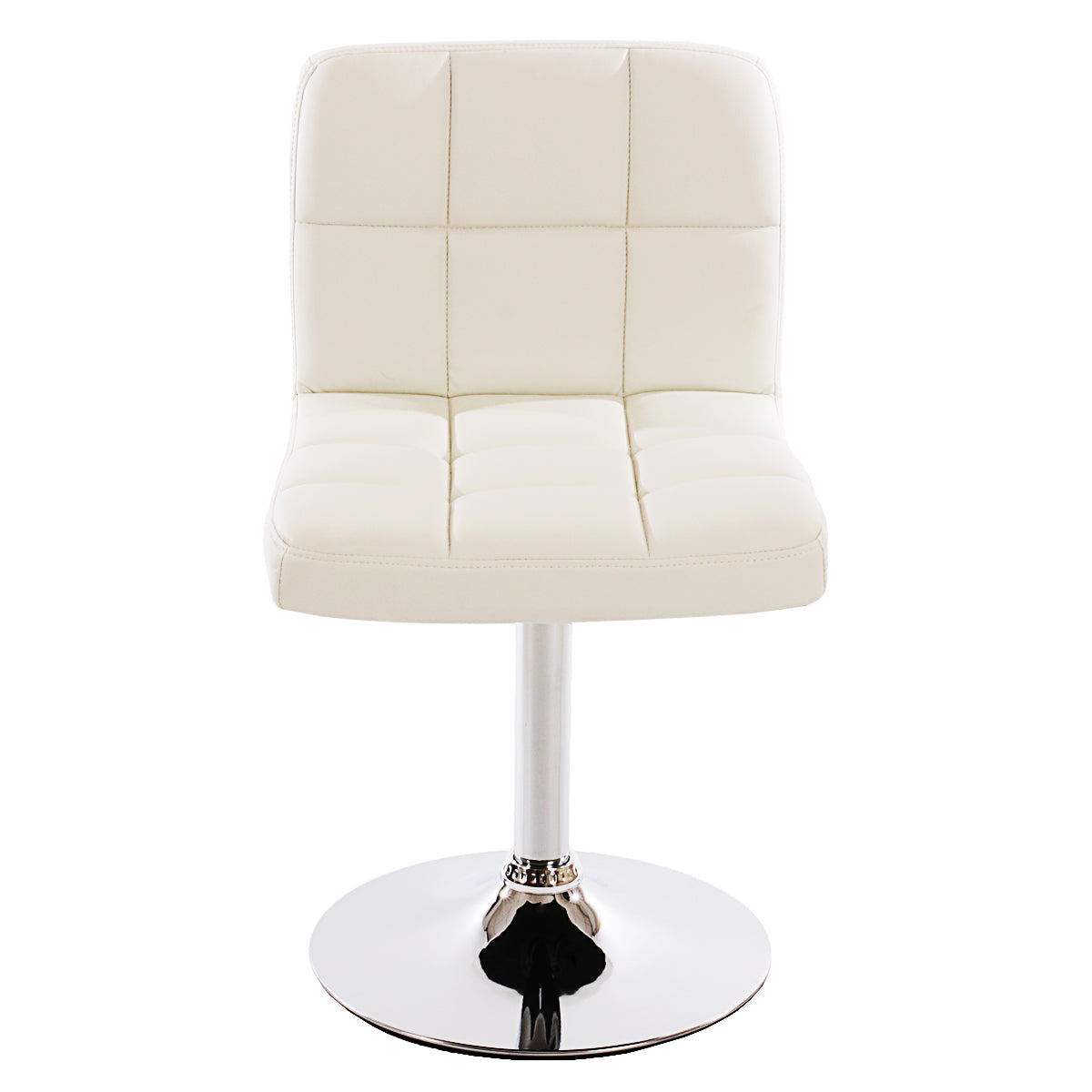 Set van 6 eetkamerstoelen Bureaustoel Stoel Kavala kunstleer chroom ~ wit