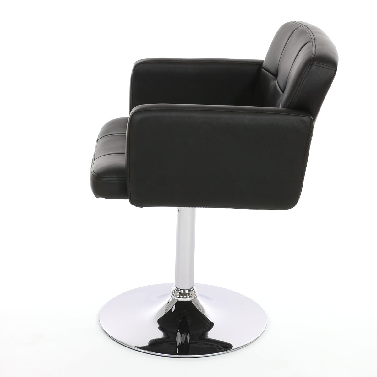 Set van 6 eetkamerstoelen Orlando, bureaustoel keuken, kunstleer chroom MVG-gecertificeerd ~ zwart