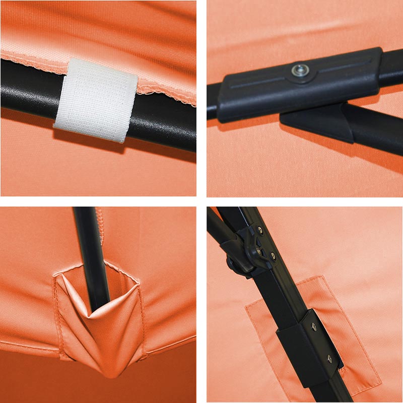 Zweefparasol MCW-A96, parasol, 3x4m (Ø5m) polyester/aluminium 26kg ~ terracotta zonder voet, draaibaar
