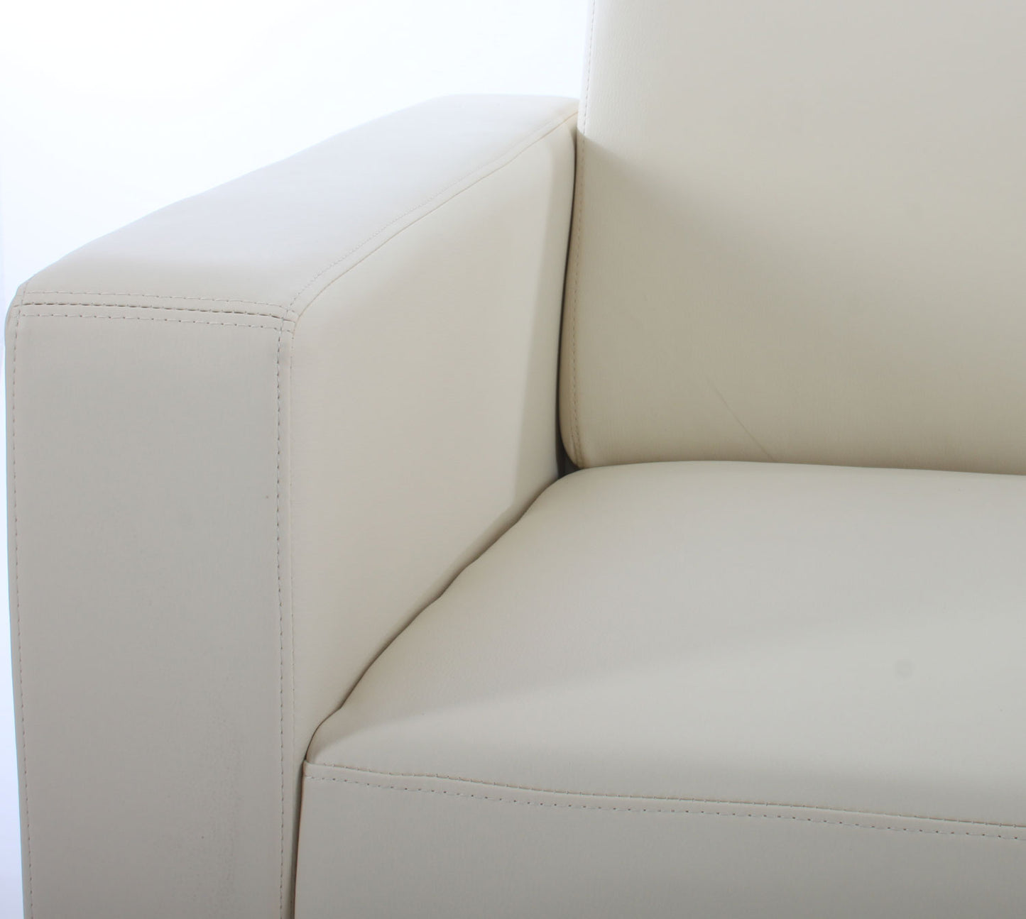 Modulaire 2-zits bank Lyon loungebank kunstleer 136cm ~ crème